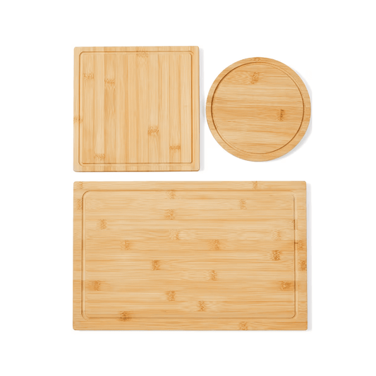 Set of 3 Bamboo Cutting Boards – Versatile and Durable Kitchen Essentials-0