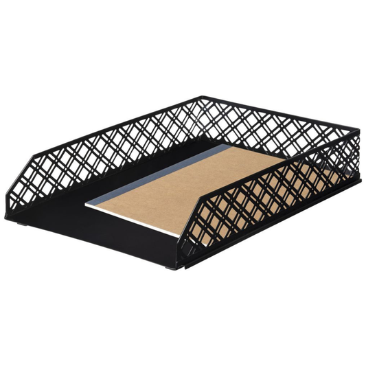 Black Metal Document Tray for Desk Organisation-0