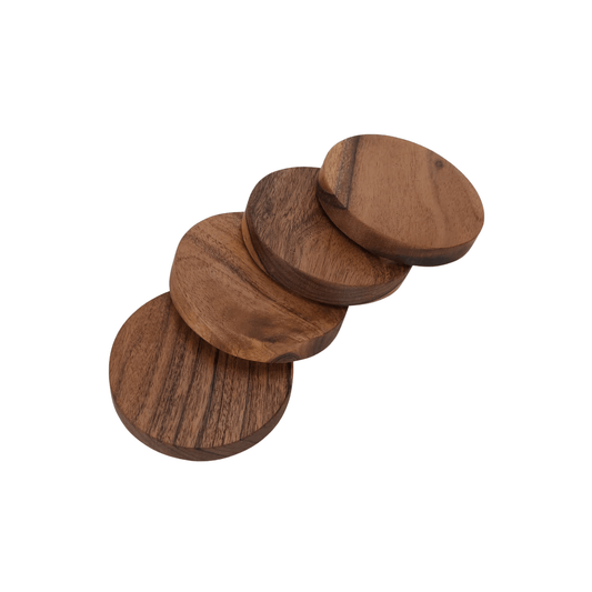 Set of 4 Acacia Wood Coasters – Protect Your Surfaces in Style-0