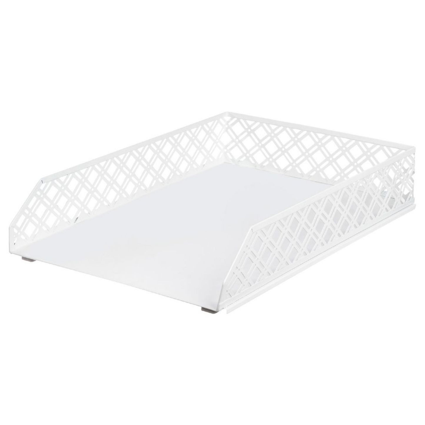 White Metal Document Tray for Desk Organisation-2