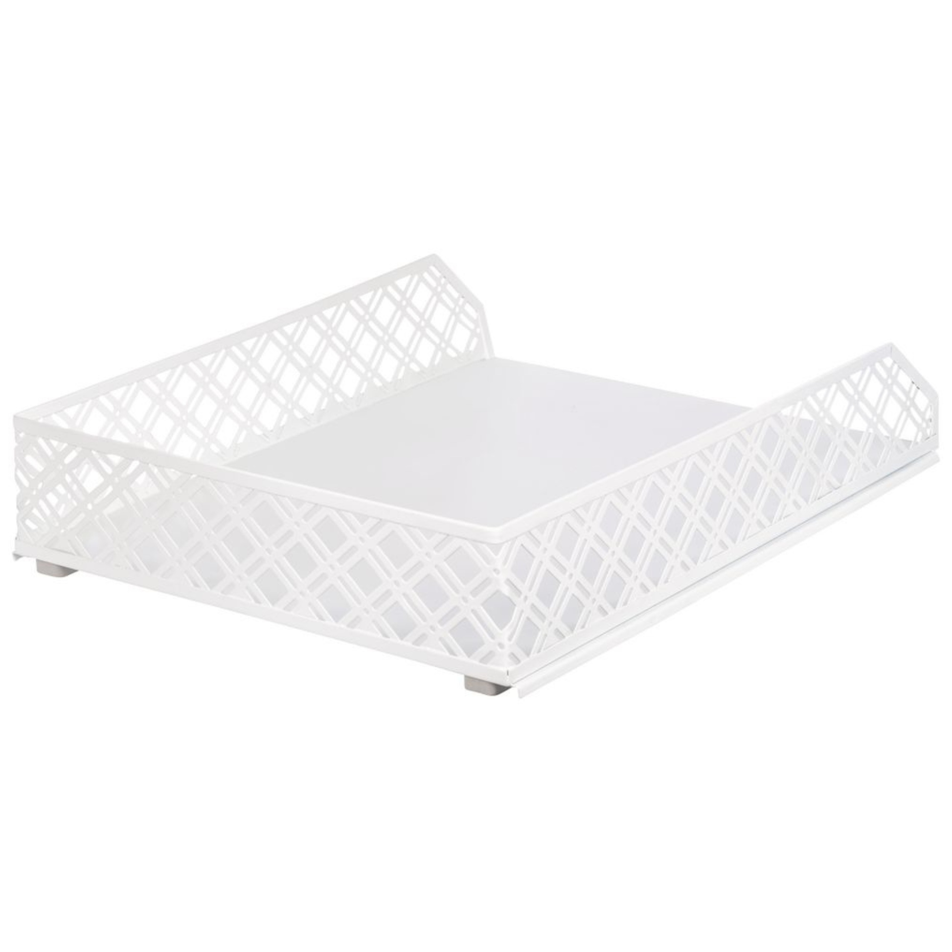 White Metal Document Tray for Desk Organisation-1
