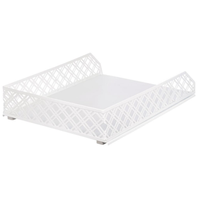 White Metal Document Tray for Desk Organisation