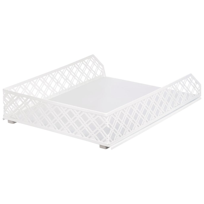 White Metal Document Tray for Desk Organisation-1