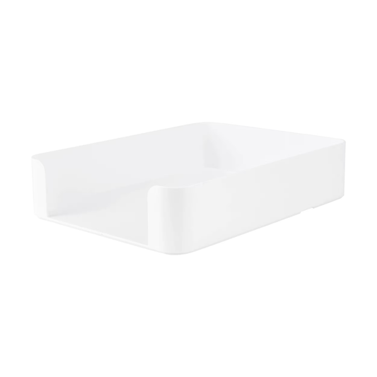 White Plastic Tray for Document & Stationery Organisation-0