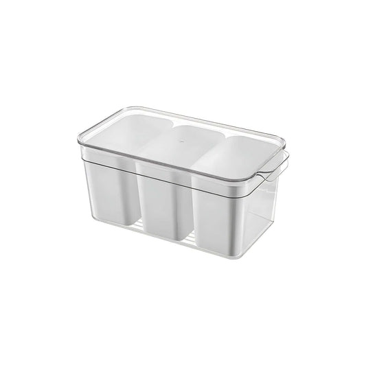 Triple Clear Fridge Organiser with Removable Baskets-0