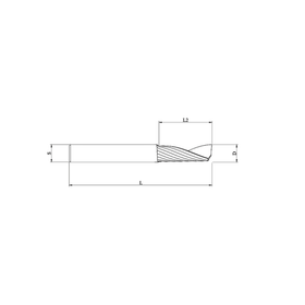 Single-Flute Plastic 0 Flute Spirals | 4mm D | 12mm L2 | 6mm S | 60mm L