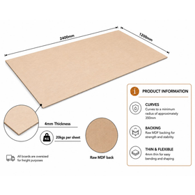 4mm | Bendy MDF/Plywood | 1200mm x 2400mm