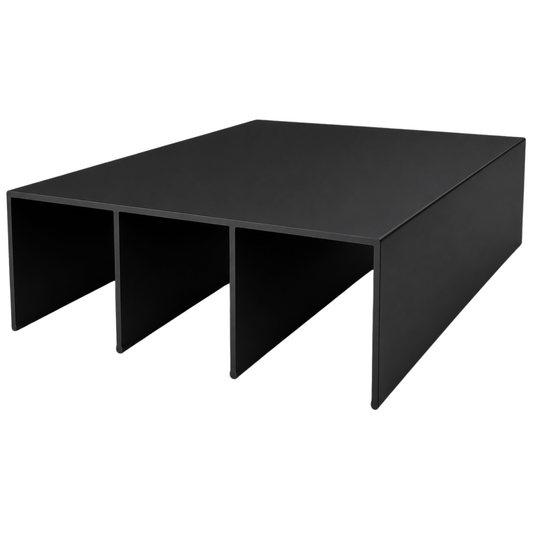 Black aluminium wardrobe top triple track 5.7m system for sliding wardrobe doors and smooth door operation