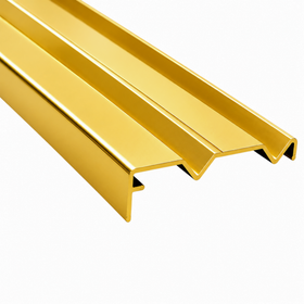 Bright Gold Wardrobe Bottom Track 5.7m - Double track system