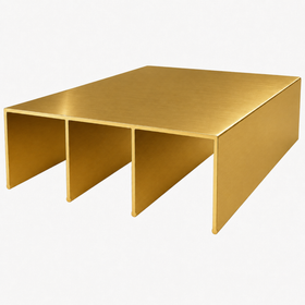 Bright Gold Top Track Triple 5.7m - Wardrobe sliding door track