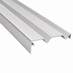 Brushed Silver Wardrobe Bottom Track 5.7m - Double track system