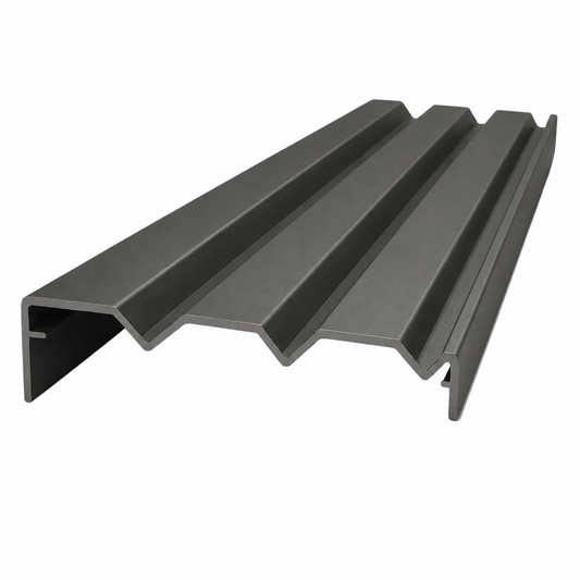 Gunmetal 5.7m triple wardrobe sliding door bottom track system for smooth and durable sliding door installation.
