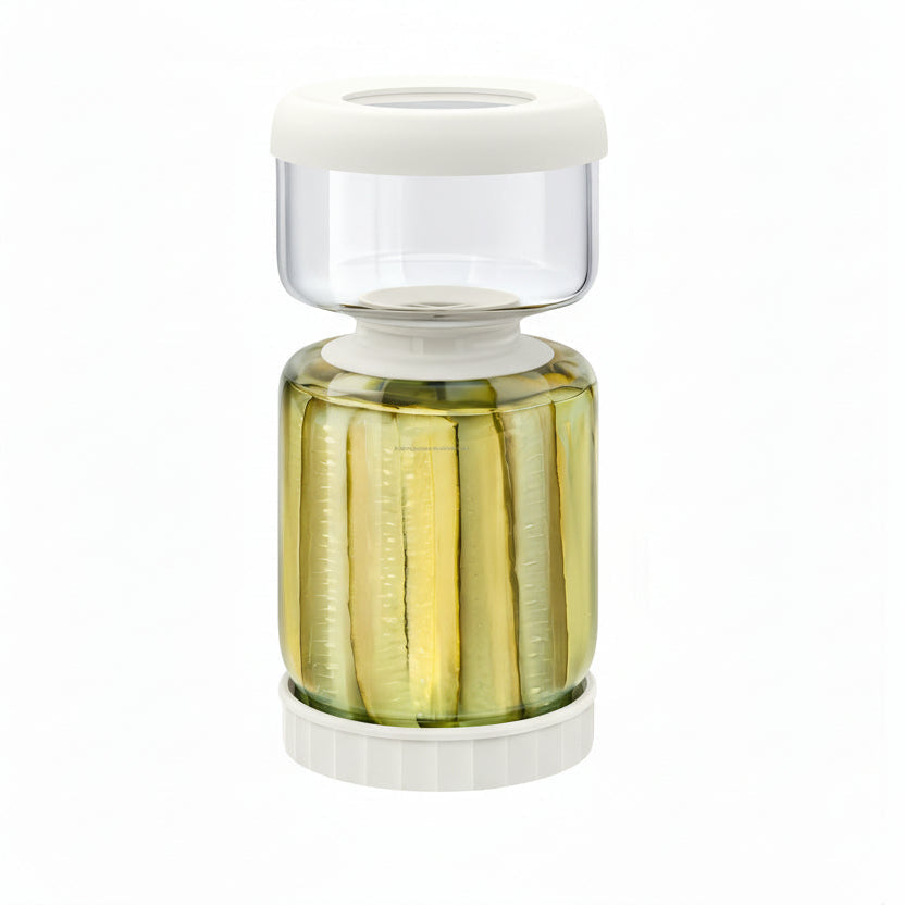 Glass Pickle Jar with Strainer-0