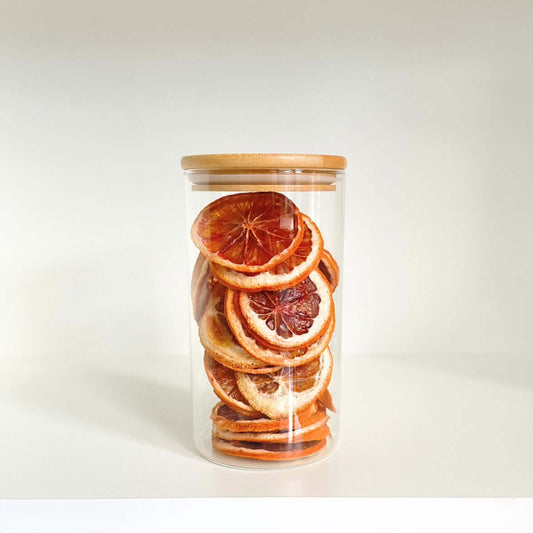 1400ml Round Glass Storage Jar with Bamboo Lid-0