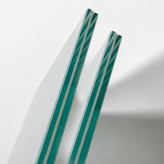 6.38mm clear laminated safety glass panel, cut to size for doors, windows and interior applications