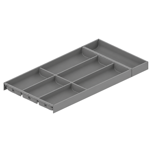 Blum AMBIA-LINE 600mm Indium Grey Soft Touch cutlery insert for LEGRABOX and MERIVOBOX drawers