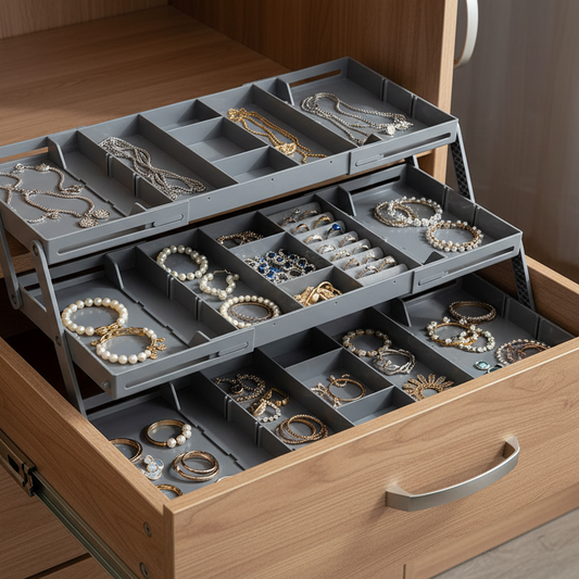 Expandable 3-Tier Drawer Organiser – Adjustable-0