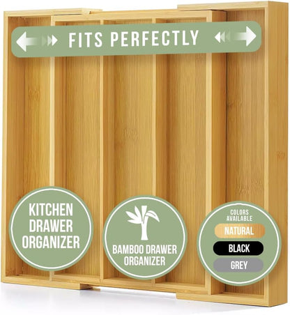 Bamboo Expandable Cutlery Drawer Insert-2