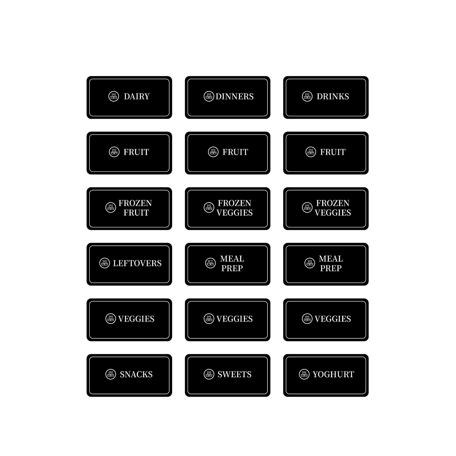 Fridge & Freezer Organisation Stickers – 36 Label Pack-3