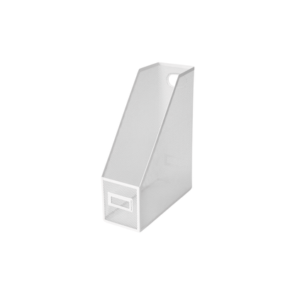 White Metal Magazine File Holder for Organised Storage-4
