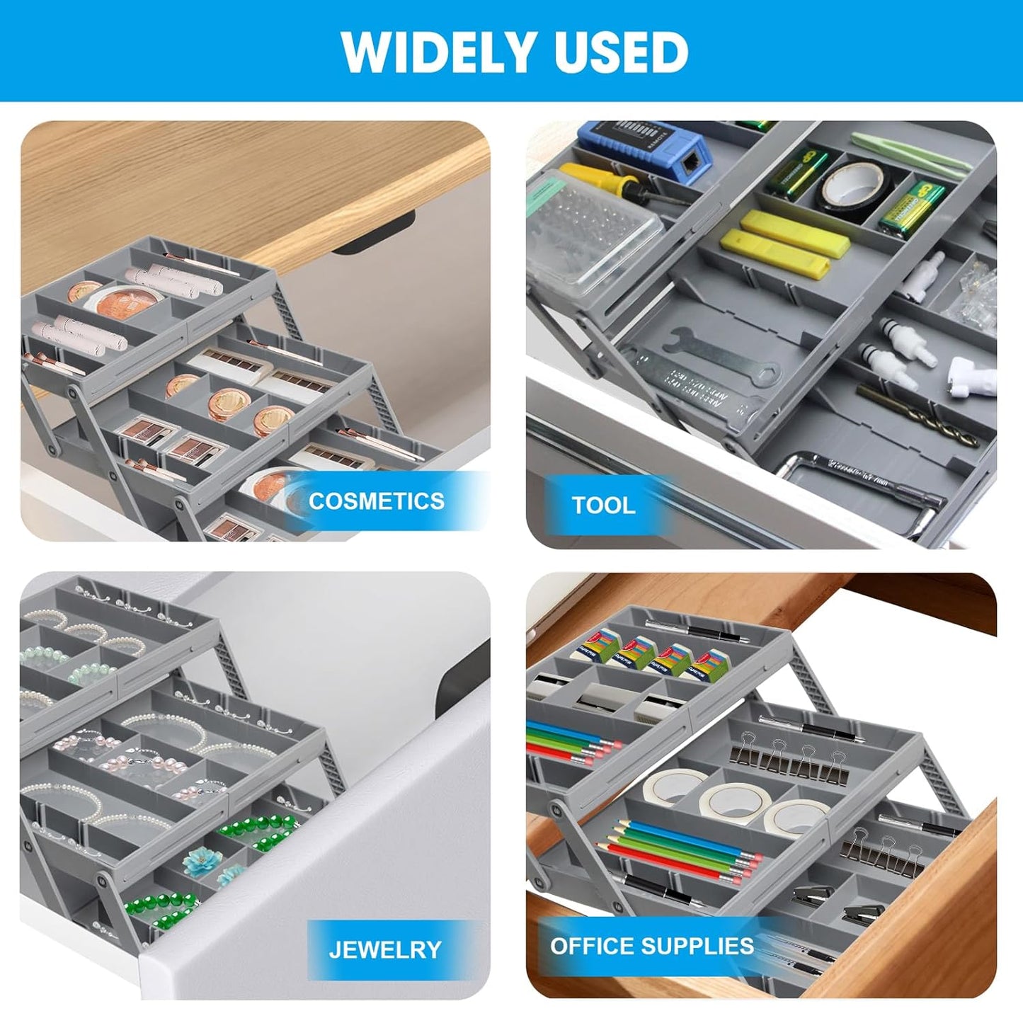Expandable 3-Tier Drawer Organiser – Adjustable-2