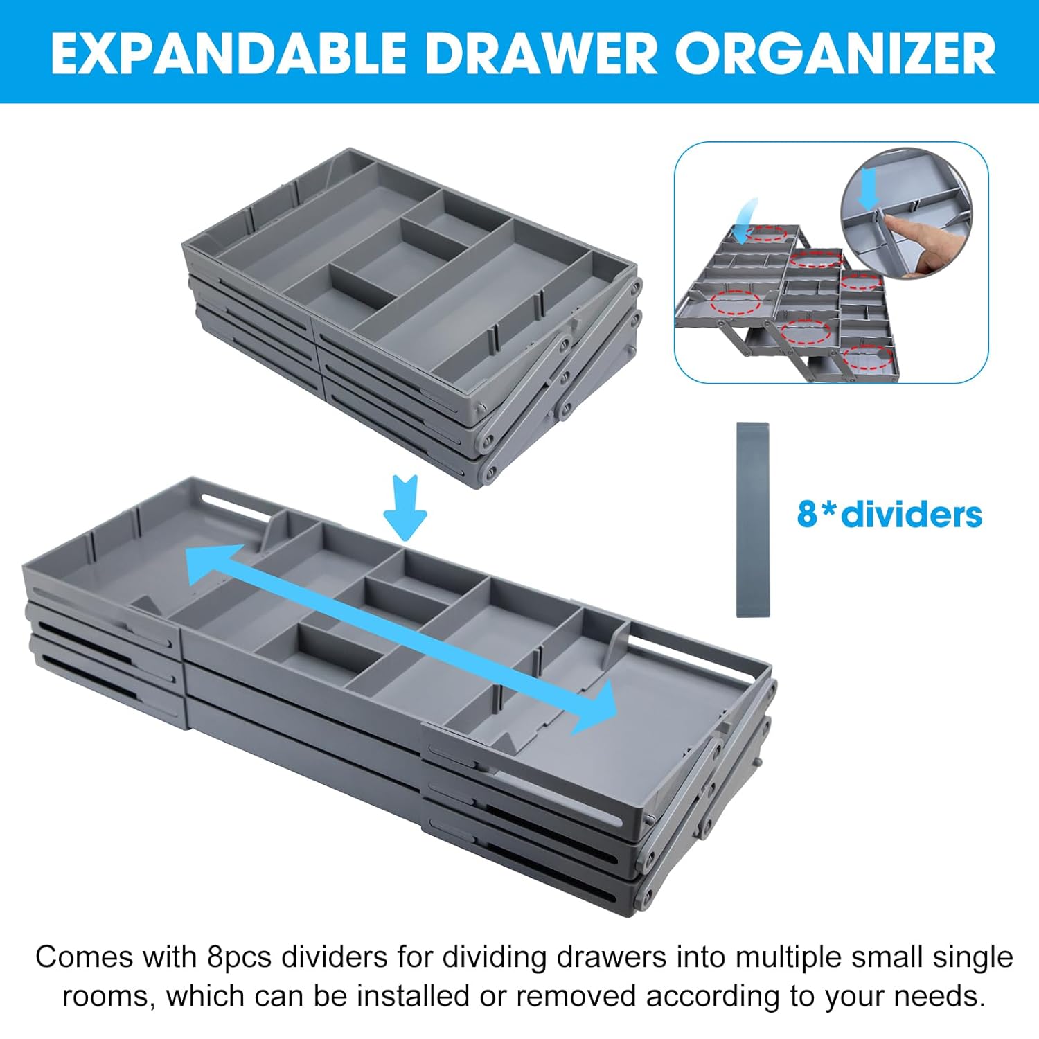 Expandable 3-Tier Drawer Organiser – Adjustable-3