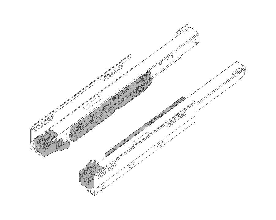 Blum LEGRABOX BLUMOTION S Carcase Runner Set 550mm 40kg. **750.5501S**