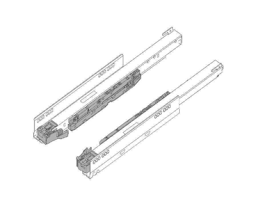 Blum LEGRABOX BLUMOTION S Carcase Runner Set 550mm 70kg. **753.5501S**