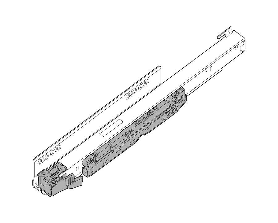 Blum LEGRABOX Carcase Runner Left Hand 550mm 70kg Integrated BLUMOTION S Industrial Pack *Must be Purchased in pack quantity of 12* **753.5501S**