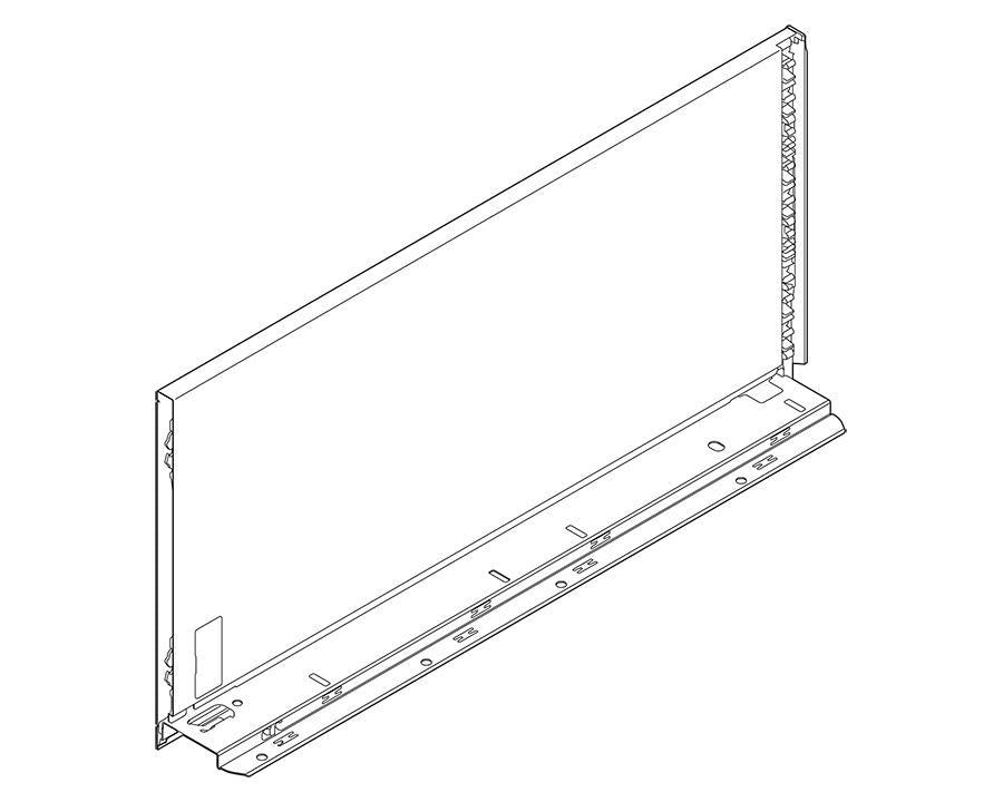 Blum LEGRABOX Silk White Side F Height Left Hand 550mm Industrial Pack of 10. *Must be purchased in Pack quantity of 10* 770F5502S. (Internal and External Cover Caps sold separately)