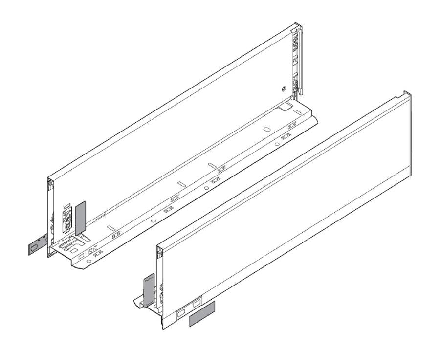 Blum LEGRABOX pure K Height Carbon Black Size: 350mm 770K3502S