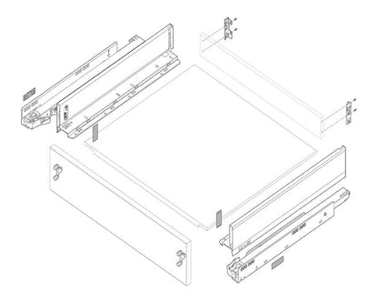 Blum LEGRABOX pure M Height Carbon Black Size: 450mm 770M4502S