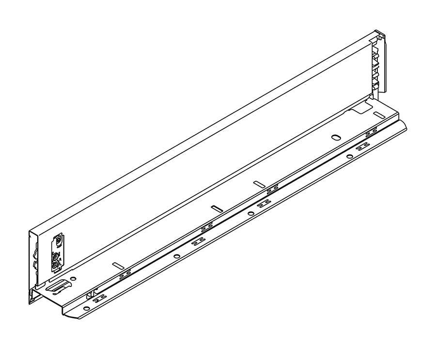 Blum LEGRABOX Silk White Side M Height Left Hand 500mm Industrial Pack of 20. *Must be purchased in Pack quantity of 20* 770M5002S. (Internal and External Cover Caps sold separately)