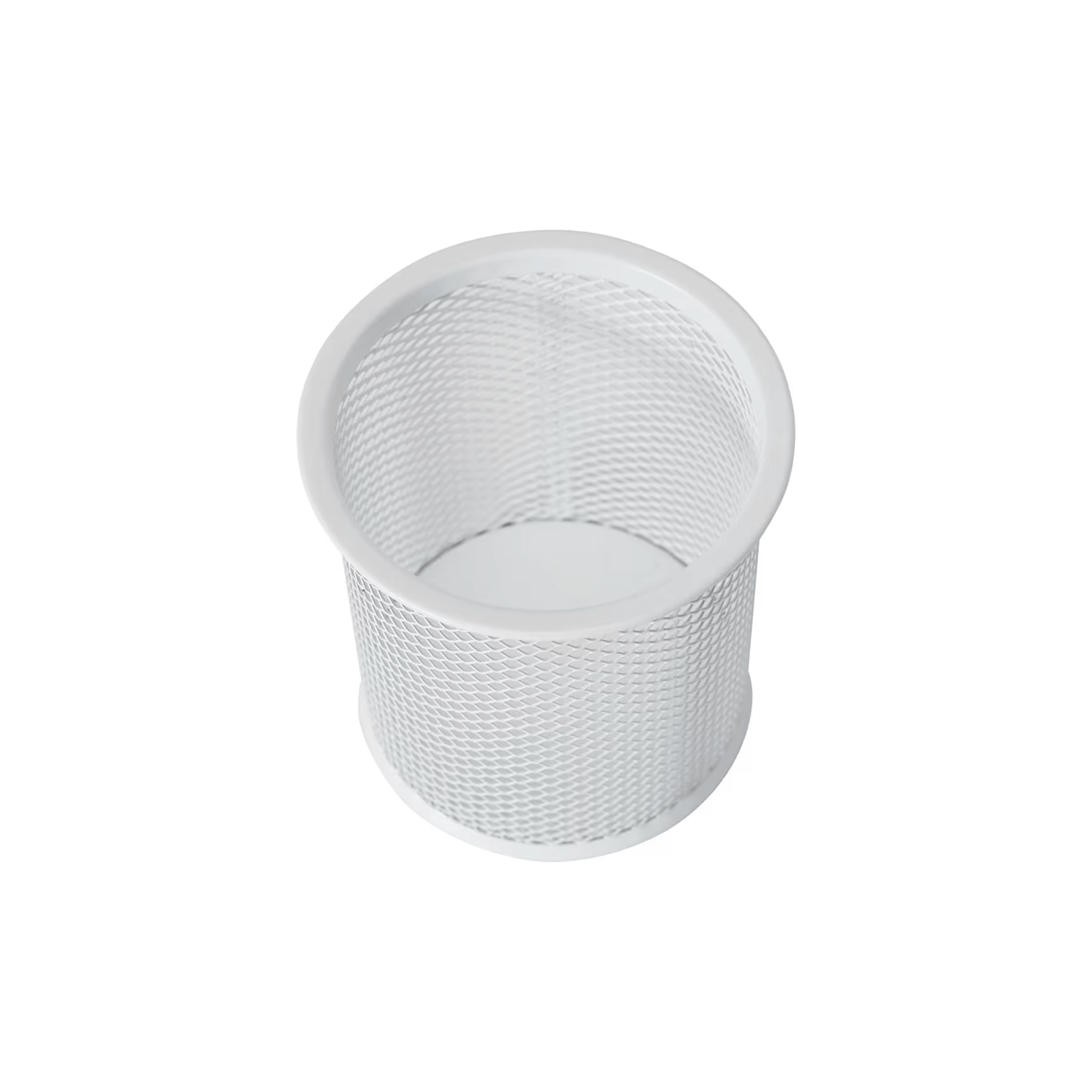 White Mesh Pen Cup for Desk Organisation-2
