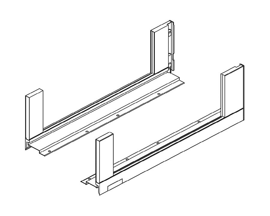 Blum LEGRABOX free drawer side, C height, 550mm, Anti-fingerprint Stainless Steel R&L 780C5502I