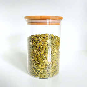 Round Glass Bamboo Storage Jars – 8 Sizes
