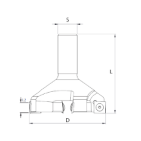 Surface Planers - 4-Flute Cutter | 80mm D | 12mm L2 | 20mm S | 83mm L