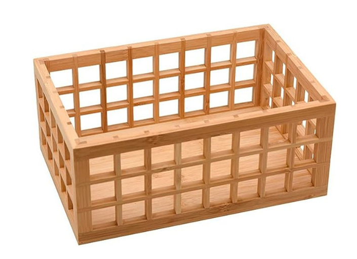 Bamboo Perforated Storage Basket – Large-1
