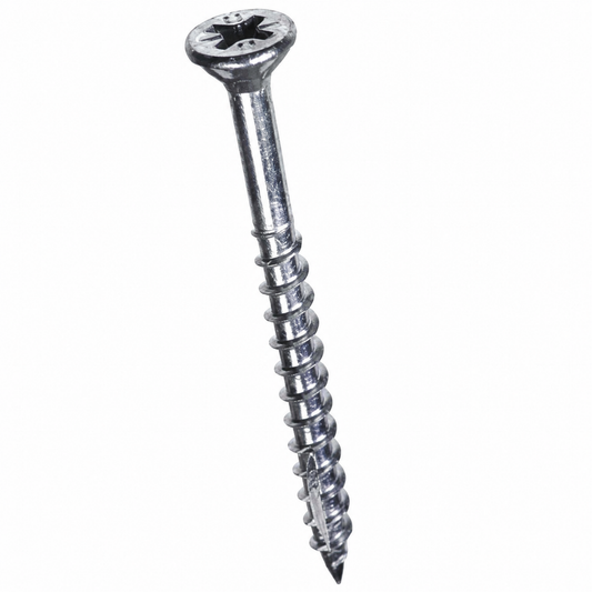 8G x 60mm zinc plated countersunk chipboard screws for cabinet assembly, woodworking and furniture applications