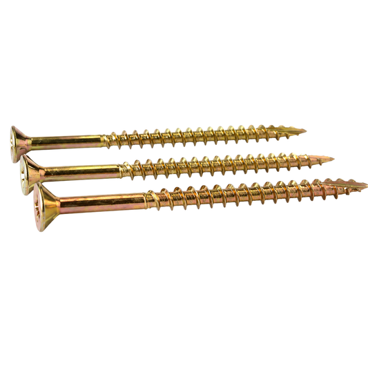 8G x 75mm zinc plated countersunk chipboard screws for cabinet assembly and woodworking