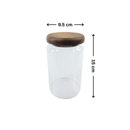 900ml Acacia Glass Jar – Airtight Kitchen Storage-2