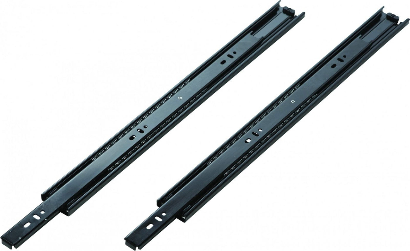 Black Ball Bearing Drawer Slide Pair 450mm- soft close