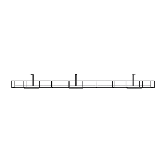 950mm black cable tray and basket for under desk cable management and workstation organisation
