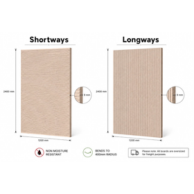 9mm | Downgraded B Grade Craftform Bendy MDF | Long and Short ways | 2400mm x 1200mm