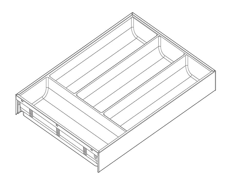 Blum AMBIA-LINE Soft Touch Silk White, Grey insert Size: 450mm ZC7S450BS3