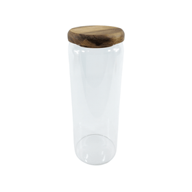 Acacia Lid Glass Jar Small Pantry Organisation 15 Pack