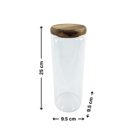 Acacia Lid Glass Jar Small Pantry Organisation 15 Pack