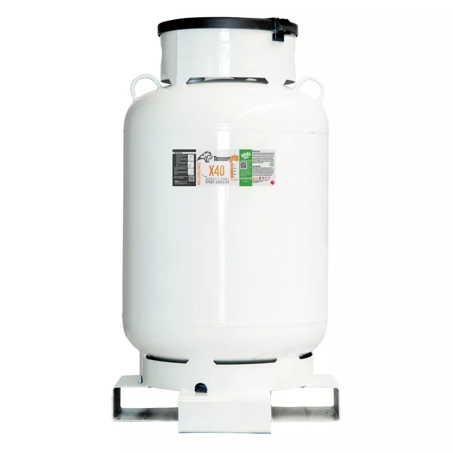 Tensorgrip X40 220 L clear acoustic panel adhesive jumbo canister for industrial spray bonding of MDF, drywall, timber and wall panels with fast tack and high coverage