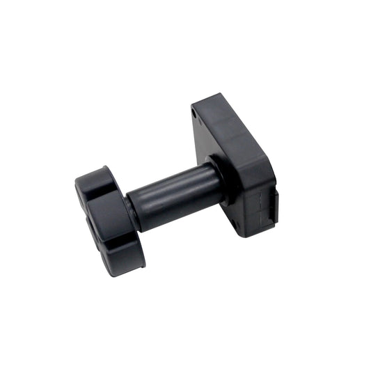 Adjustable plastic cabinet leg with 120–180mm height adjustment for levelling kitchen cabinets, furniture, and base units.