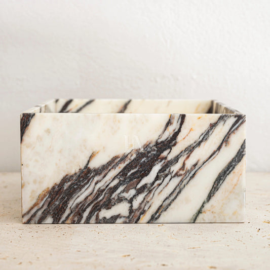 Alabaster marble candle holder crafted from natural stone with a polished finish, ideal for dining tables, coffee tables, shelves, and elegant home décor.